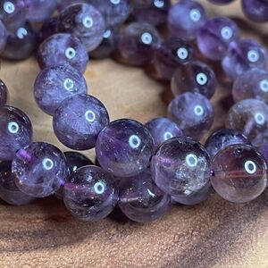 Smoky Amethyst 9mm stretch bracelet beaded bracelet 6.75” stretch crystal healin